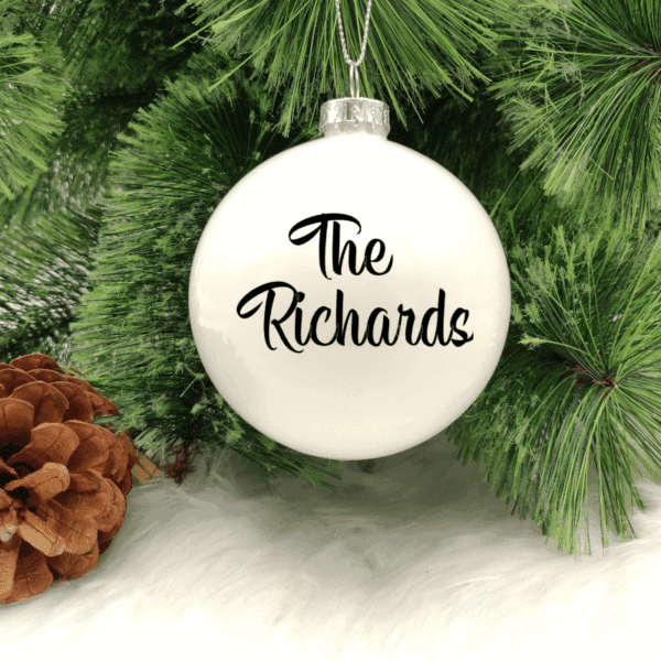 The... Personalised with Name - 8cm Glass Bauble