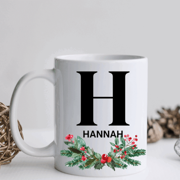 Christmas Initial - Personalised Mug