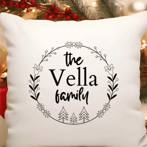 The Family .. Personalised Christmas Cushion