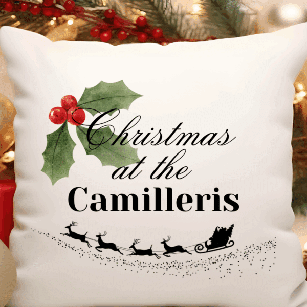 Christmas at the...  - Personalised Cushion