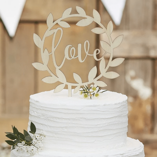 Love - Wooden Cake Topper