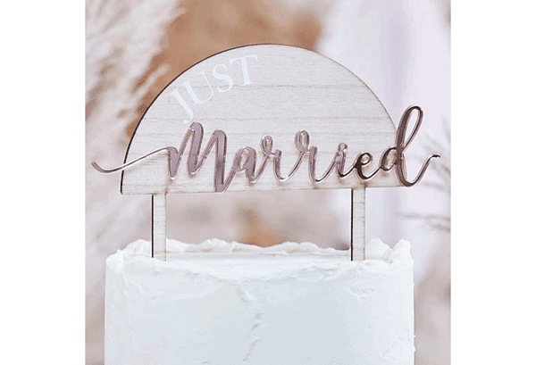 Just Married Cake Topper