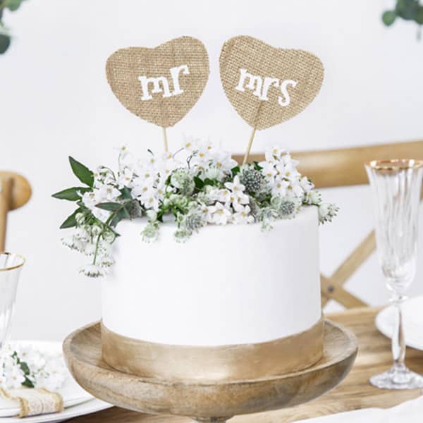 Mr & Mrs Heart - Cake Topper