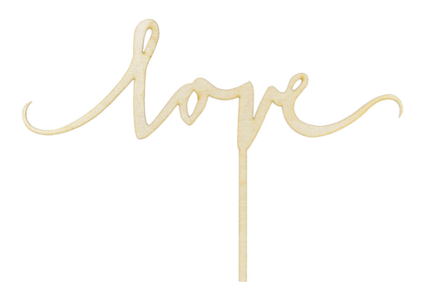 Wooden “Love” Cake Topper