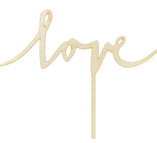 Wooden “Love” Cake Topper