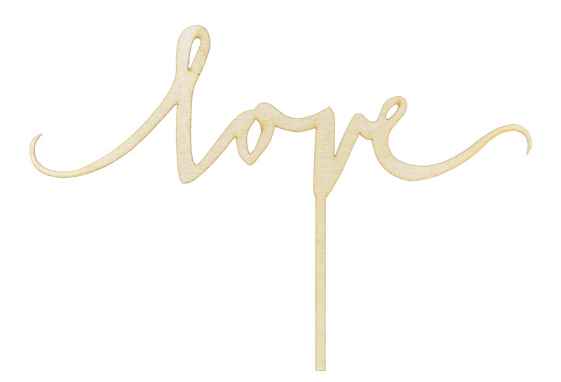 Wooden “Love” Cake Topper