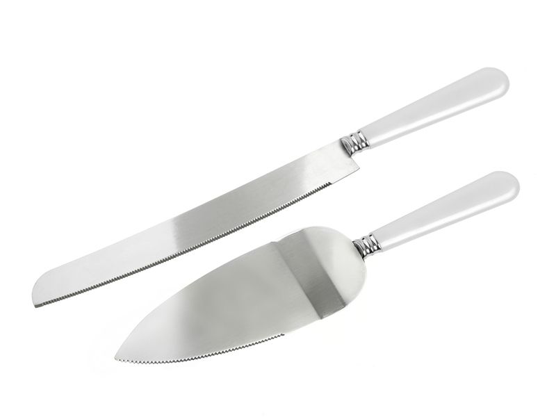White Handle - Cake Server Set