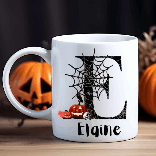 Initial & Name - Personalised Halloween Mug