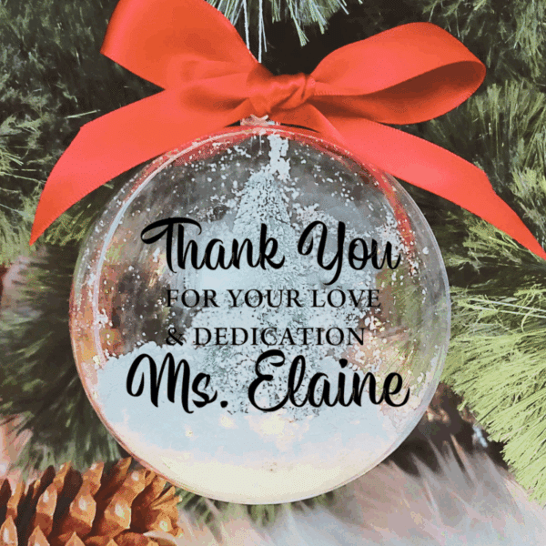 Personalised with Name, Thank you For Your Dedication - 10cm Acrylic Bauble