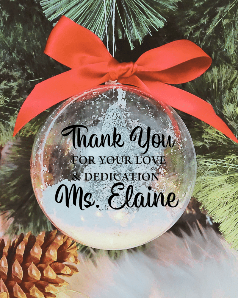 Personalised with Name, Thank you For Your Dedication - 10cm Acrylic Bauble