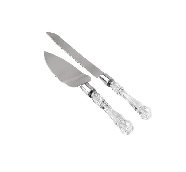 Clear Cake Knife and Server Set