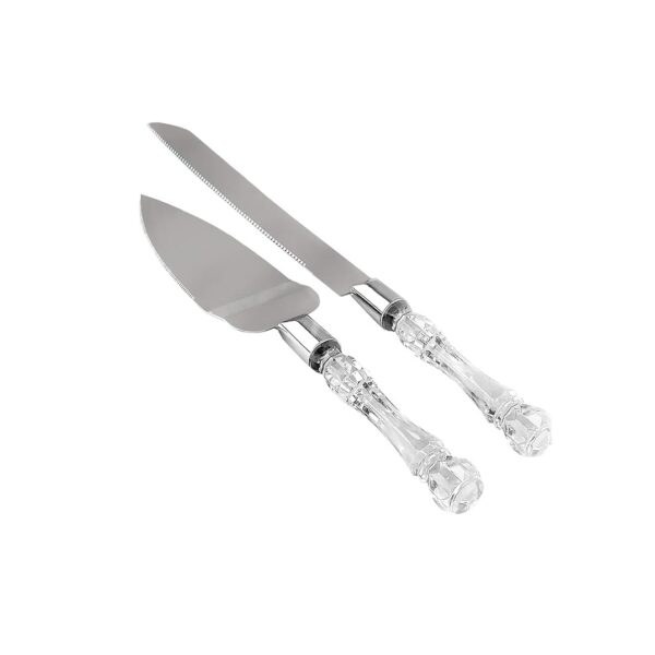 Clear Cake Knife and Server Set