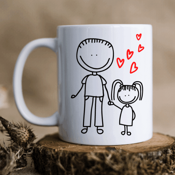 Daddy & Girl Stick Figure - Mug