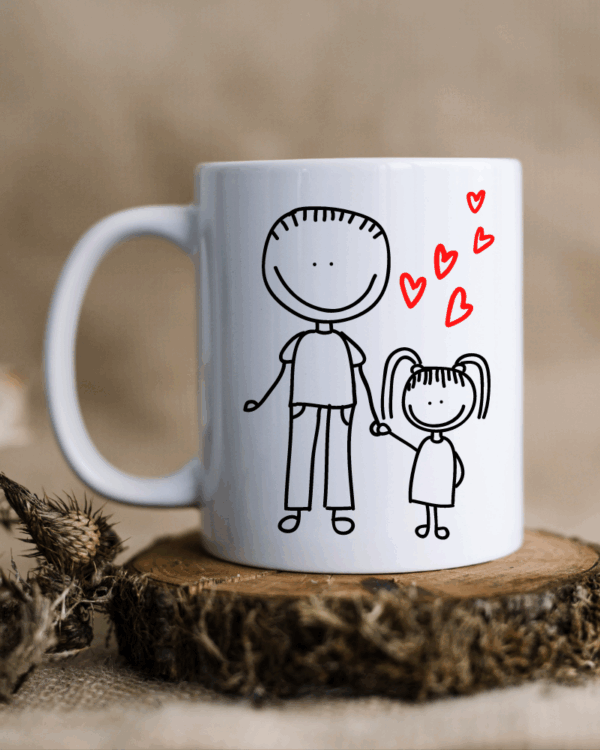 Daddy & Girl Stick Figure - Mug