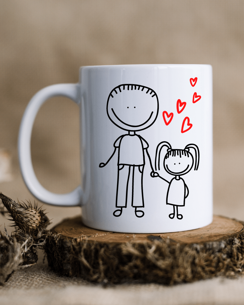 Daddy & Girl Stick Figure - Mug