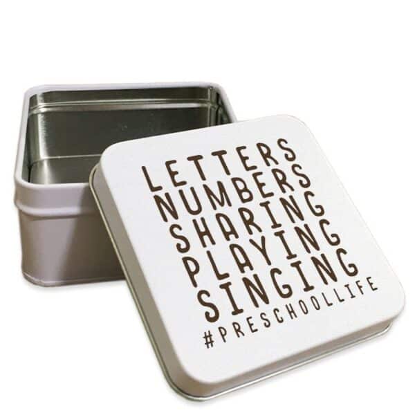 Letters, Numbers... - Small Tin Box