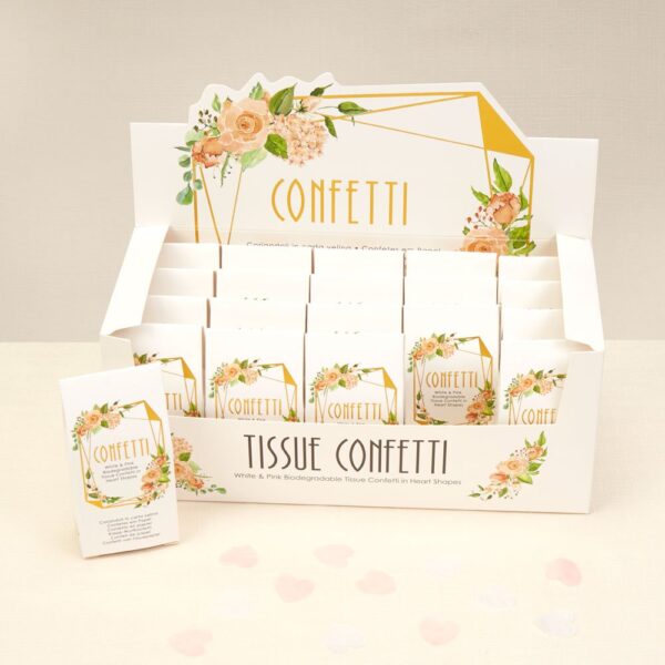 Tissue Confetti – White & Pink Hearts
