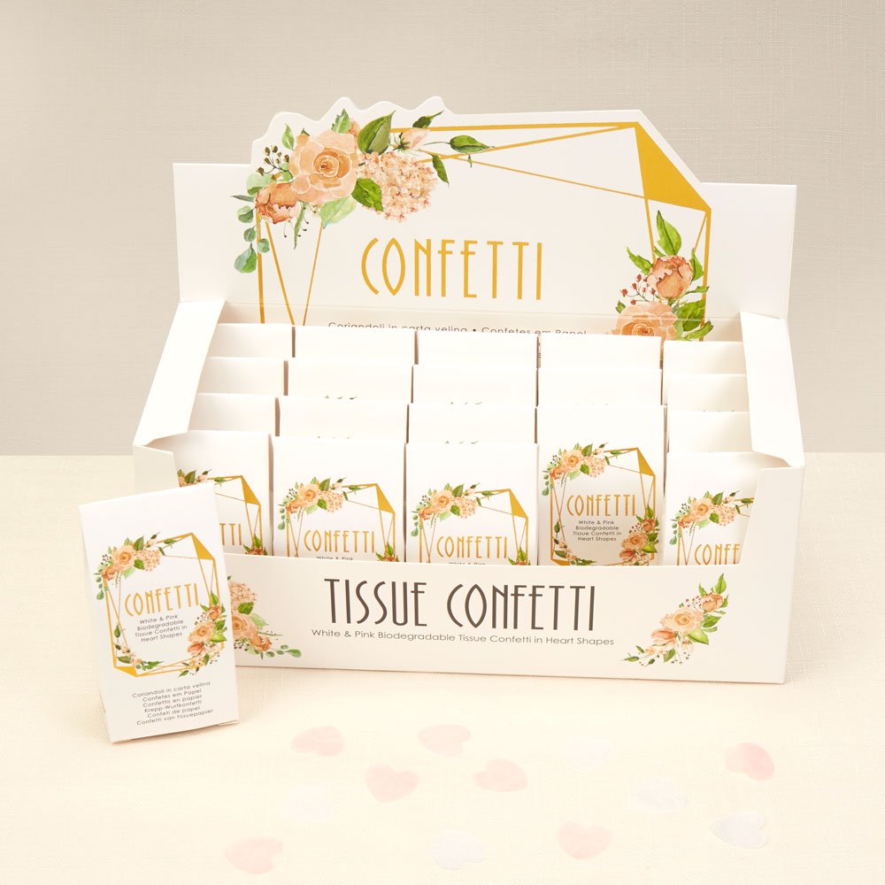 Tissue Confetti – White & Pink Hearts