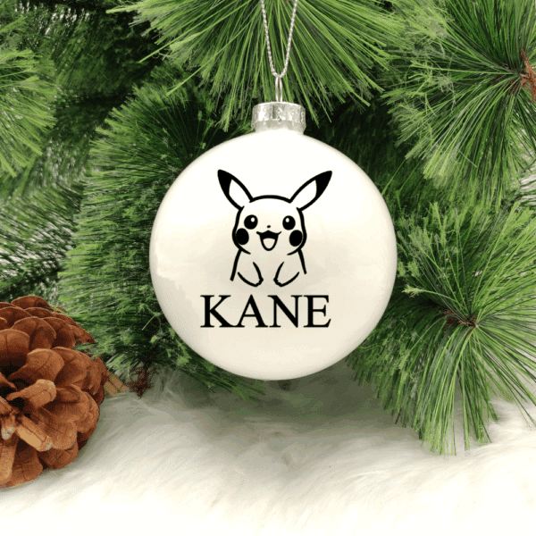 Sparky Character Personalised with Name – 8cm Glass Bauble