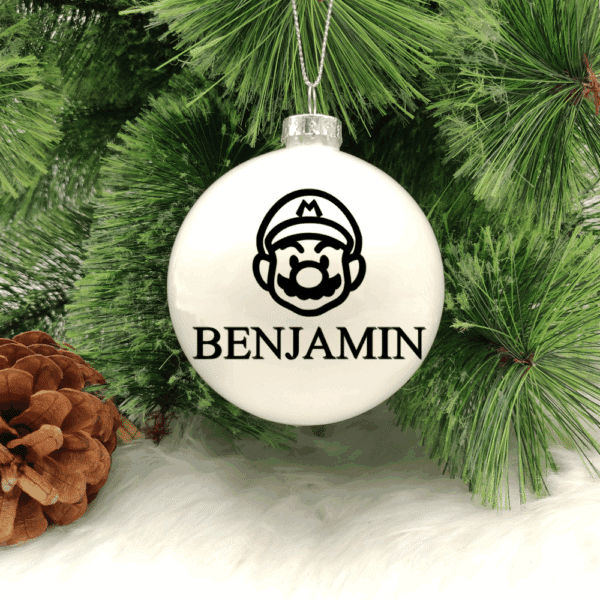 Hero Character Personalised with Name – 8cm Glass Bauble