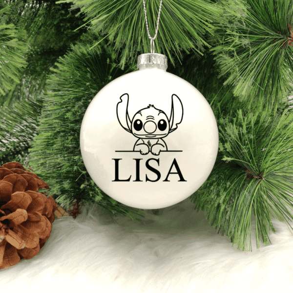 Cosmo Character Personalised with Name – 8cm Glass Bauble